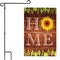 G128 Combo Pack: Garden Flag Stand Black 36 in x 16 in & Garden Flag Everyday Decoration Home Sunflower on Rustic Wood 12"x18" Double-Sided Blockout Fabric